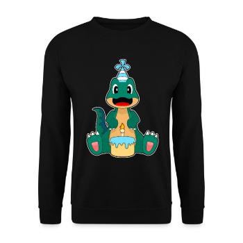 Gâteau d’anniversaire dinosaure - Sweat-shirt Unisexe - noir - Devant - Alina (178cm) & Michal (187cm)