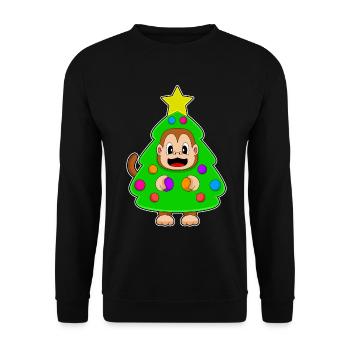Singe Noël Arbre de Noël - Sweat-shirt Unisexe - noir - Devant - Alina (178cm) & Michal (187cm)