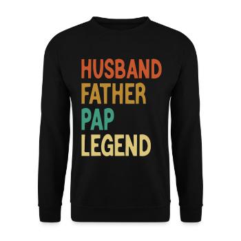 Mari Père Papa Légende Fête des Pères - Sweat-shirt Unisexe - noir - Devant - Alina (178cm) & Michal (187cm)