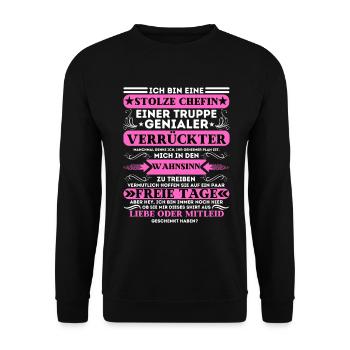 PROUD OF A TROOP OF INGENIOUS MADMEN - Unisex Sweatshirt - black - Front - Alina (178cm) & Michal (187cm)
