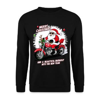 Père Noël à bascule - Sweat-shirt Unisexe - noir - Devant - Alina (178cm) & Michal (187cm)