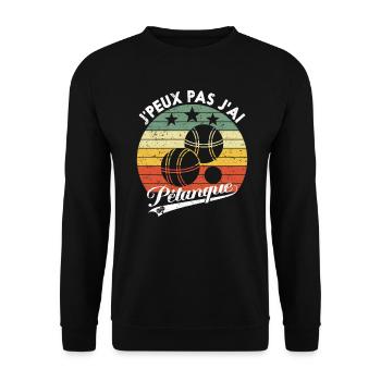 Gift Humor Pétanque Jeu de boules - Unisex Sweatshirt - black - Front - Alina (178cm) & Michal (187cm)