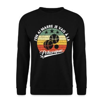 Gift Humor Pétanque Jeu de boules - Unisex Sweatshirt - black - Front - Alina (178cm) & Michal (187cm)