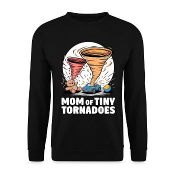 Mom Little Tornadoes Funny Chaos Design - Unisex Sweatshirt - black - Front - Alina (178cm) & Michal (187cm)