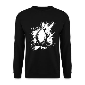 Graphiques de bowling - Sweat-shirt Unisexe - noir - Devant - Alina (178cm) & Michal (187cm)