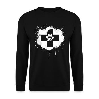 Tiermedizin Erste Hilfe Skizze - Unisex Pullover - Schwarz - Vorne - Alina (178cm) & Michal (187cm)