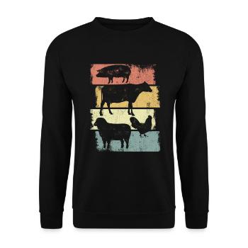 Pig Chicken Sheep Chicken - Unisex Sweatshirt - black - Front - Alina (178cm) & Michal (187cm)