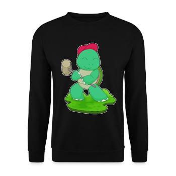 Schildkröte Handwerker Hammer Handwerk - Unisex Pullover - Schwarz - Vorne - Alina (178cm) & Michal (187cm)