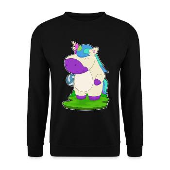 Unicorn Volleyball Player Volleyball - Unisex Sweatshirt - black - Front - Alina (178cm) & Michal (187cm)