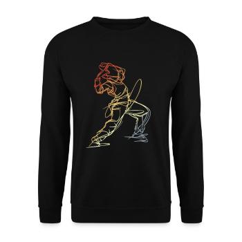 Breakdancer Sketch - Unisex Sweatshirt - black - Front - Alina (178cm) & Michal (187cm)
