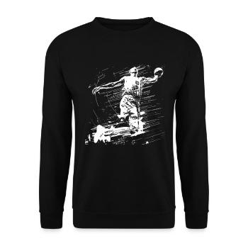 Basketball Player Drawing - Unisex Sweatshirt - black - Front - Alina (178cm) & Michal (187cm)