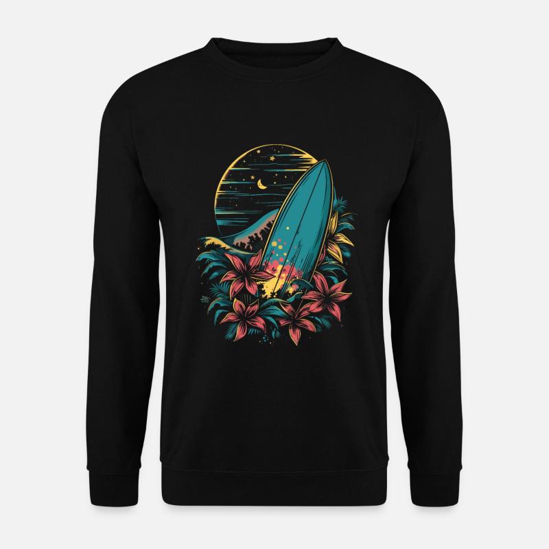 Surfbrett Cartoon - Unisex Pullover - Schwarz