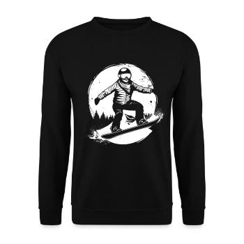 Snowboarder Drawing - Unisex Sweatshirt - black - Front - Alina (178cm) & Michal (187cm)