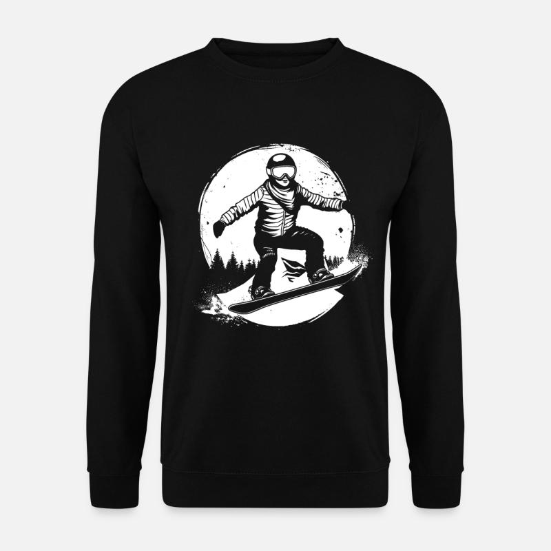 Snowboarder Drawing - Unisex Sweatshirt - black