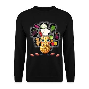 Erdnuss Koch Köche Köchin Gemüse Vegetarisch - Unisex Pullover - Schwarz - Vorne - Alina (178cm) & Michal (187cm)
