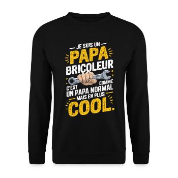 Dad Handyman Gift Humor DIY Garage - Unisex Sweatshirt - black - Front - Alina (178cm) & Michal (187cm)