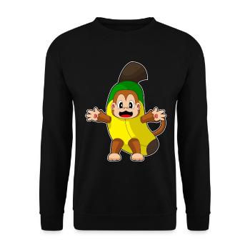 Affe Banane - Unisex Pullover - Schwarz - Vorne - Alina (178cm) & Michal (187cm)