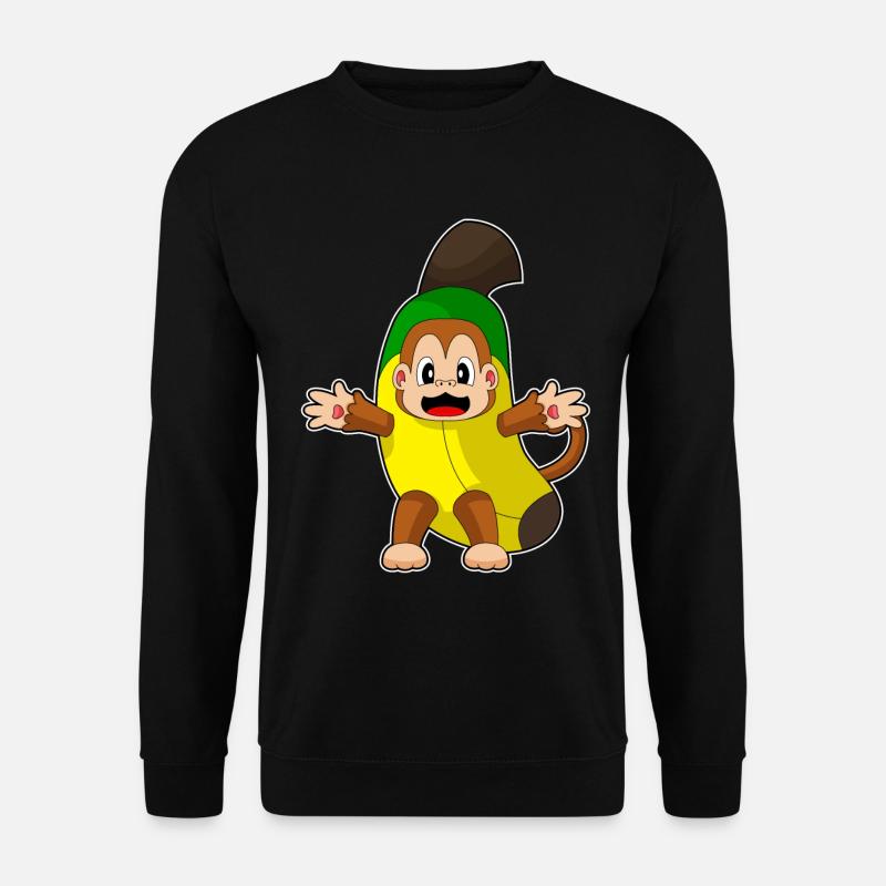 Affe Banane - Unisex Pullover - Schwarz