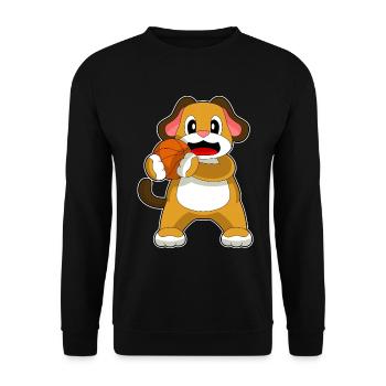 Hund Basketballspieler Basketball - Unisex Pullover - Schwarz - Vorne - Alina (178cm) & Michal (187cm)