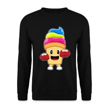 Cupcake Boxer Boxhandschuhe - Unisex Pullover - Schwarz - Vorne - Alina (178cm) & Michal (187cm)