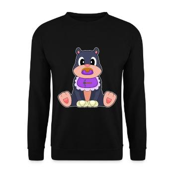 Taupe Bavoir pour bébé Sucette - Sweat-shirt Unisexe - noir - Devant - Alina (178cm) & Michal (187cm)