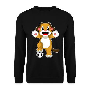 Dog Soccer Player Soccer - Unisex Sweatshirt - black - Front - Alina (178cm) & Michal (187cm)