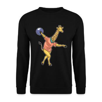 Giraffe Bowling Bowlingkugel - Unisex Pullover - Schwarz - Vorne - Alina (178cm) & Michal (187cm)