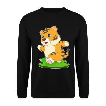 Tiger Jogger Joggen Sport - Unisex Pullover - Schwarz - Vorne - Alina (178cm) & Michal (187cm)