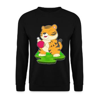 Tiger Table Tennis Table Tennis Racket - Unisex Sweatshirt - black - Front - Alina (178cm) & Michal (187cm)