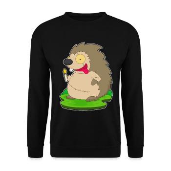 Hedgehog Halloween Zombie - Unisex Sweatshirt - black - Front - Alina (178cm) & Michal (187cm)