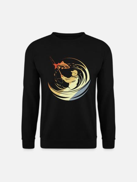 Vintage Fischen - Unisex Pullover - Schwarz