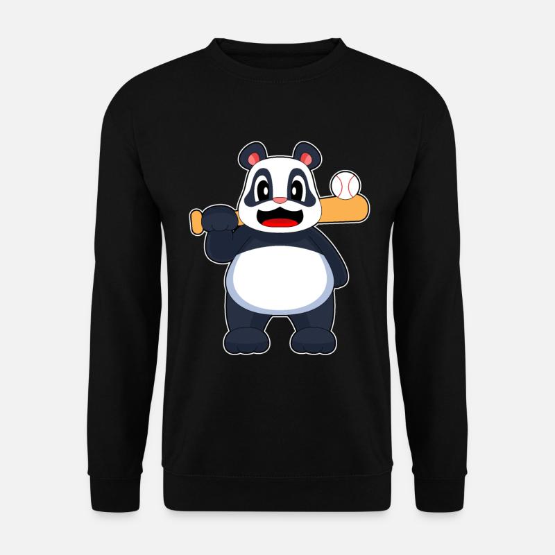 Panda Baseball Baseballschläger - Unisex Pullover - Schwarz
