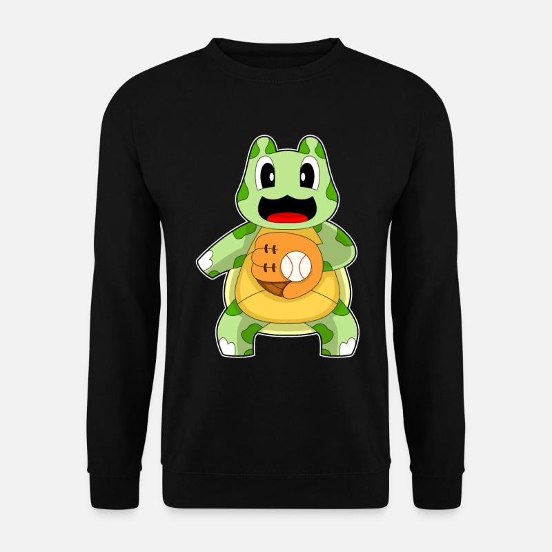 Turtle Baseball Baseball Glove - Unisex Sweatshirt - black