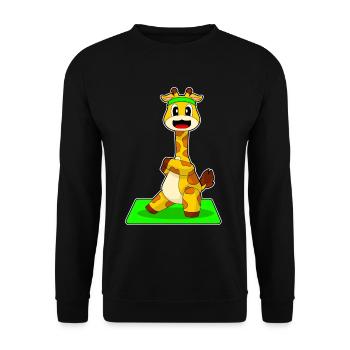 Giraffe Yoga Fitness Gymnastik - Unisex Pullover - Schwarz - Vorne - Alina (178cm) & Michal (187cm)