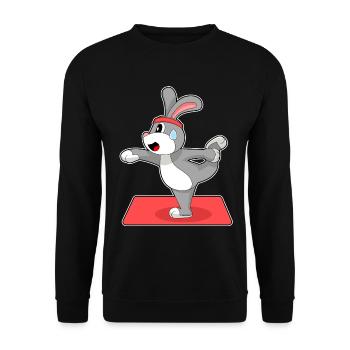 Hase Yoga Fitness Gymnastik - Unisex Pullover - Schwarz - Vorne - Alina (178cm) & Michal (187cm)
