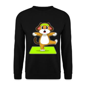 Hund Yoga Fitness Gymnastik - Unisex Pullover - Schwarz - Vorne - Alina (178cm) & Michal (187cm)