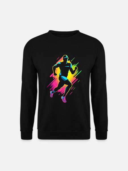 Marathon Runner Comic Look - Unisex Sweatshirt - black