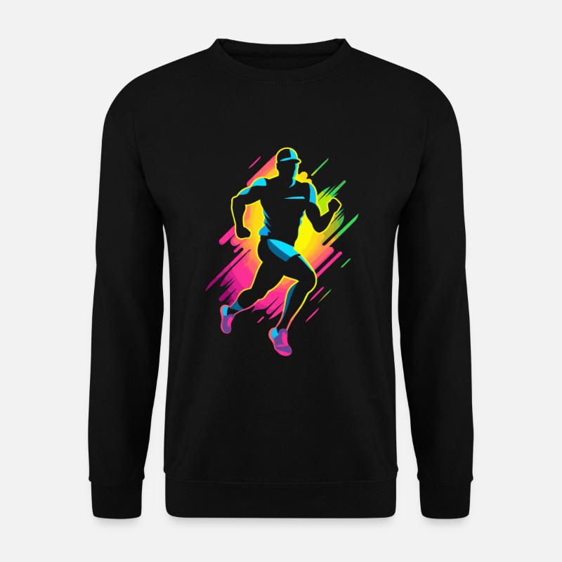 Marathon Läufer Comic Look - Unisex Pullover - Schwarz