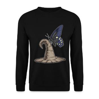 Chapeau de Sorcière Papillon - Sweat-shirt Unisexe - noir - Devant - Alina (178cm) & Michal (187cm)