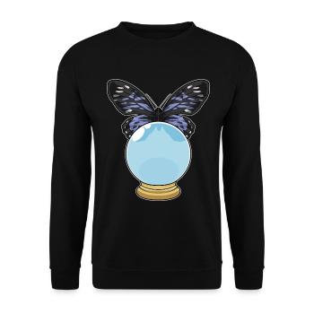 Butterfly Crystal Ball - Unisex Sweatshirt - black - Front - Alina (178cm) & Michal (187cm)