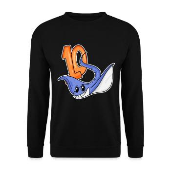 10th Birthday Motif Stingray - ten - 10 years - Unisex Sweatshirt - black - Front - Alina (178cm) & Michal (187cm)