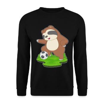 Faultier Fußballspieler Fußball - Unisex Pullover - Schwarz - Vorne - Alina (178cm) & Michal (187cm)