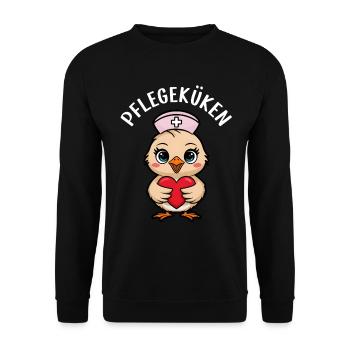 Chick Nurse Elderly Nurse Gift - Unisex Sweatshirt - black - Front - Alina (178cm) & Michal (187cm)