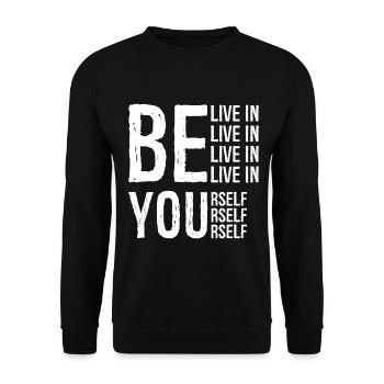 BELIVE IN YOURSELF - Unisex Pullover - Schwarz - Vorne - Alina (178cm) & Michal (187cm)