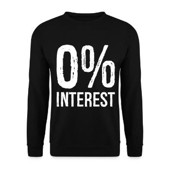 0 Interest funny - Unisex Sweatshirt - black - Front - Alina (178cm) & Michal (187cm)