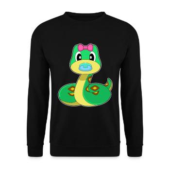 Snake Baby Pacifier - Unisex Sweatshirt - black - Front - Alina (178cm) & Michal (187cm)
