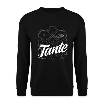 Bald Tante - Werdende Tante - Zukünftige Tante - Unisex Pullover - Schwarz - Vorne - Alina (178cm) & Michal (187cm)