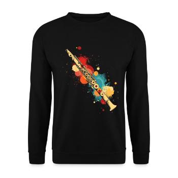 Flûte éclaboussée de couleur - Sweat-shirt Unisexe - noir - Devant - Alina (178cm) & Michal (187cm)