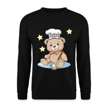 Teddy Star Cook Cooks Cook Cooking - Unisex Sweatshirt - black - Front - Alina (178cm) & Michal (187cm)