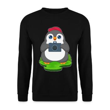 Penguin Photographe Appareil photo - Sweat-shirt Unisexe - noir - Devant - Alina (178cm) & Michal (187cm)